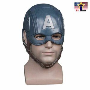 USA Captain America Casque Déguisement Latex Cosplay Horreur Effr…